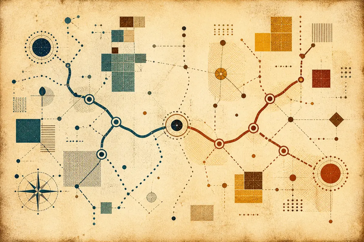 Abstract illustrated map composition for East Lake, United States