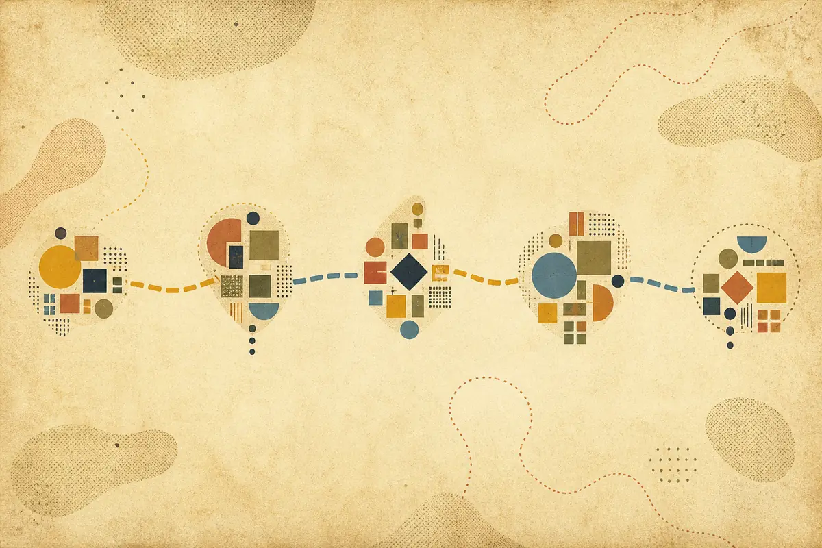 Abstract illustrated map composition for East Los Angeles, United States