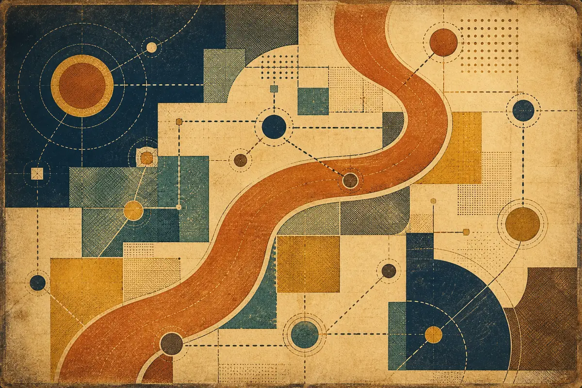 Abstract illustrated map composition for East Windsor, United States