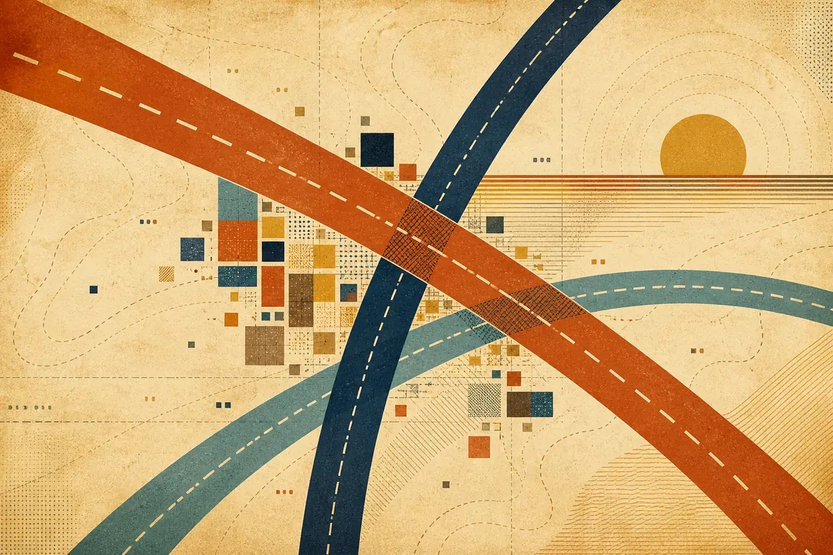 Abstract illustrated map composition for Eastchester, United States