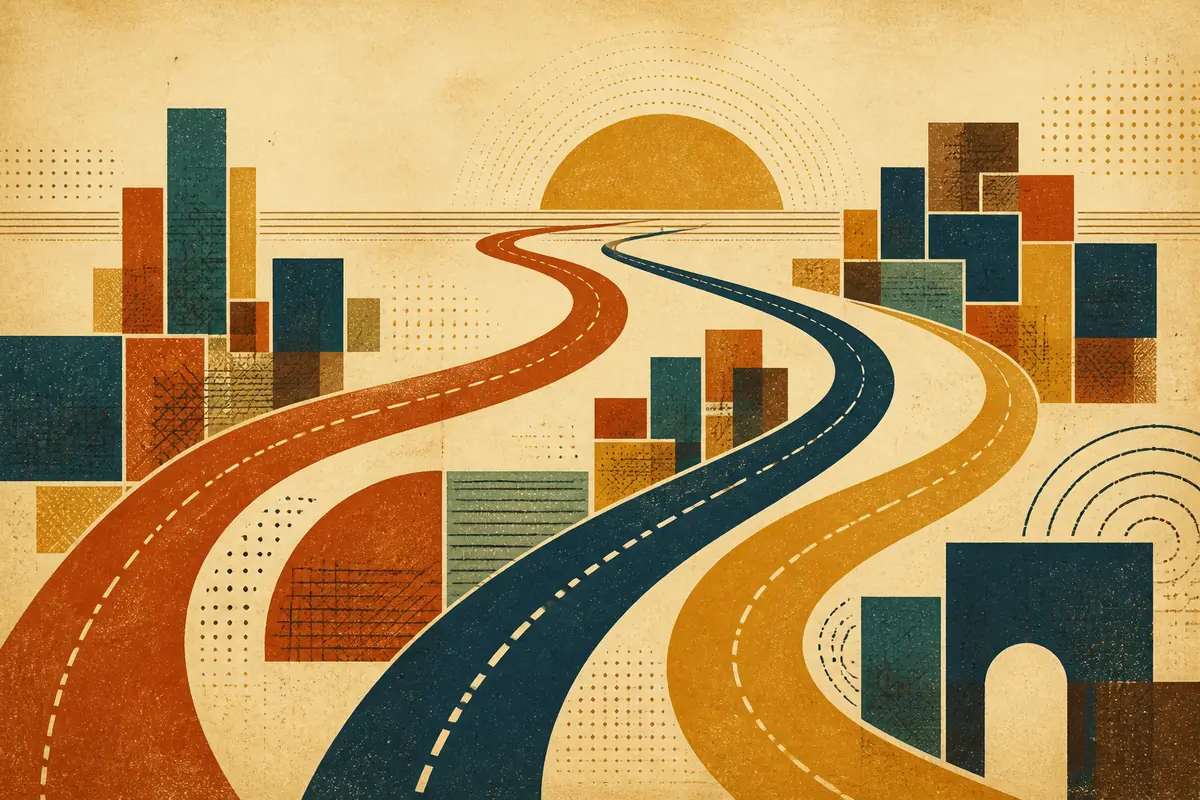Abstract illustrated map composition for Eastpointe, United States