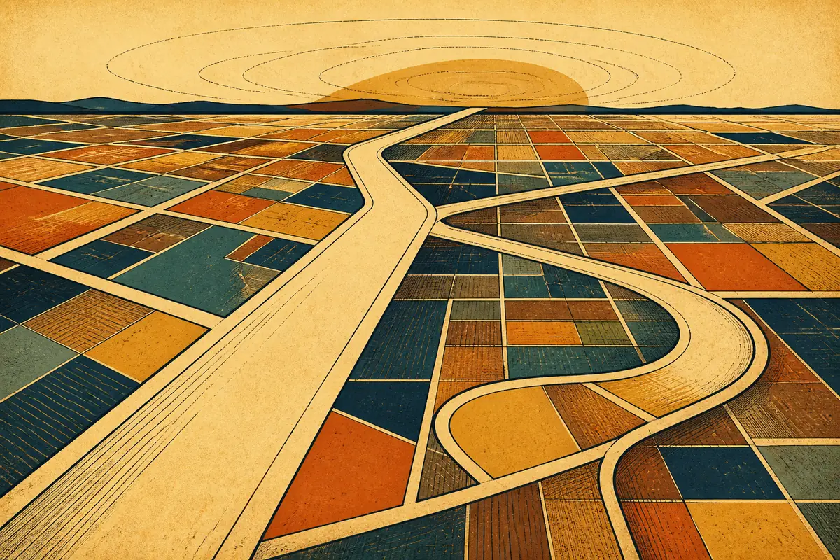 Abstract illustrated map composition for Edinburg, United States