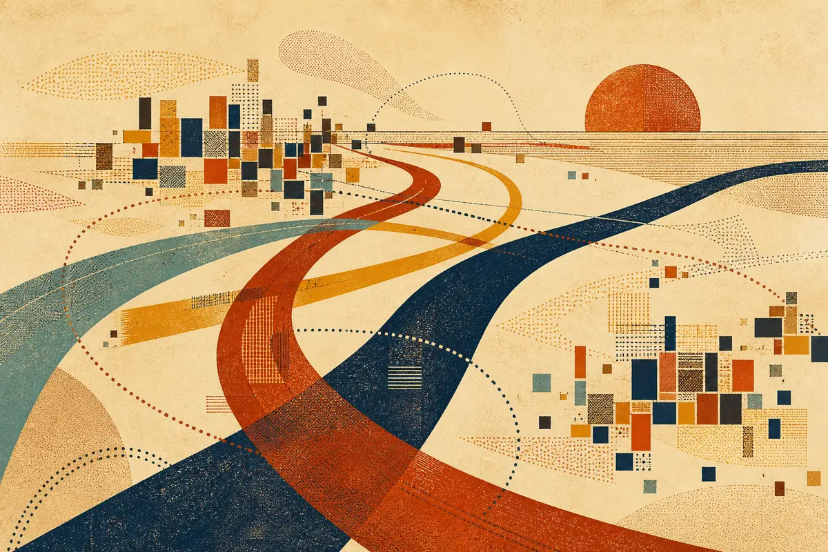 Abstract illustrated map composition for El Dorado Hills, United States