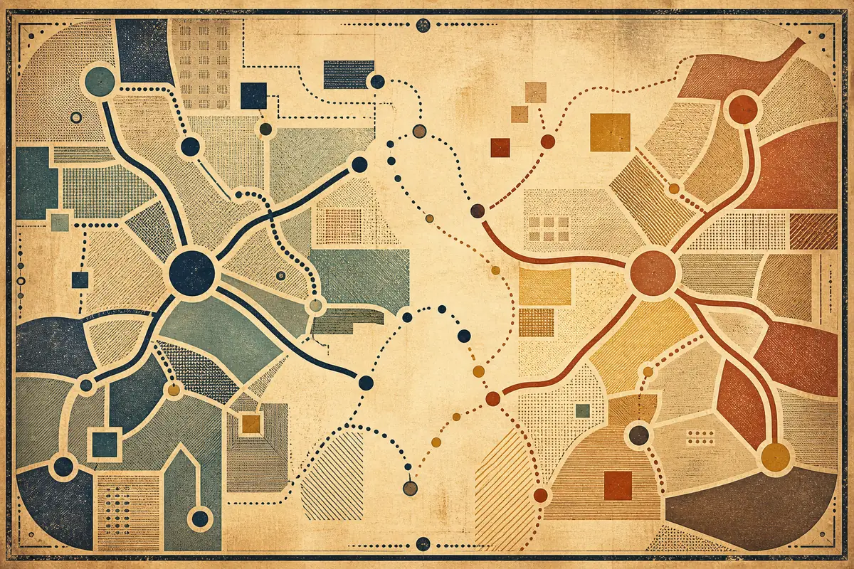 Abstract illustrated map composition for El Mirage, United States