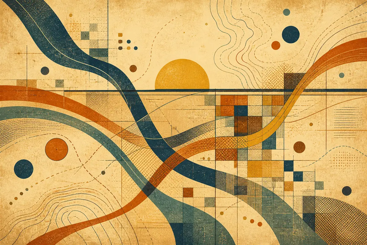 Abstract illustrated map composition for Encinitas, United States