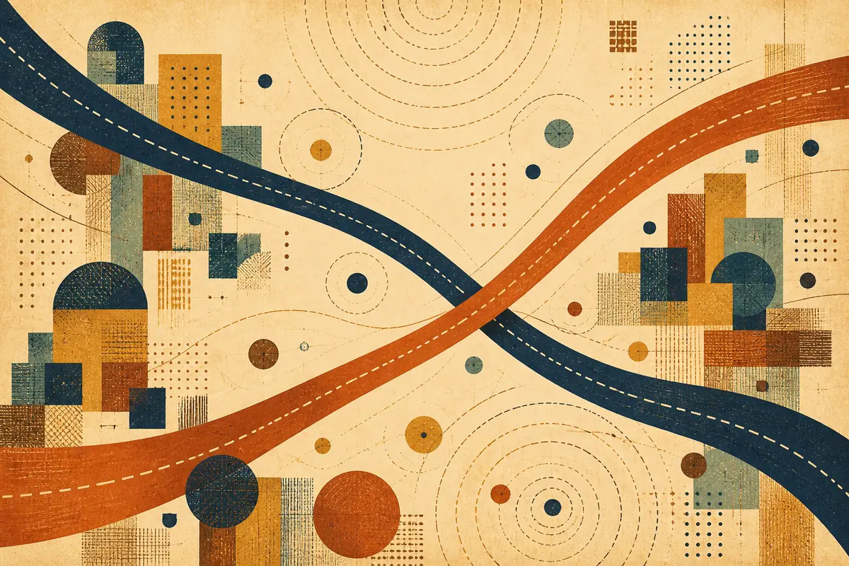 Abstract illustrated map composition for Englewood, United States