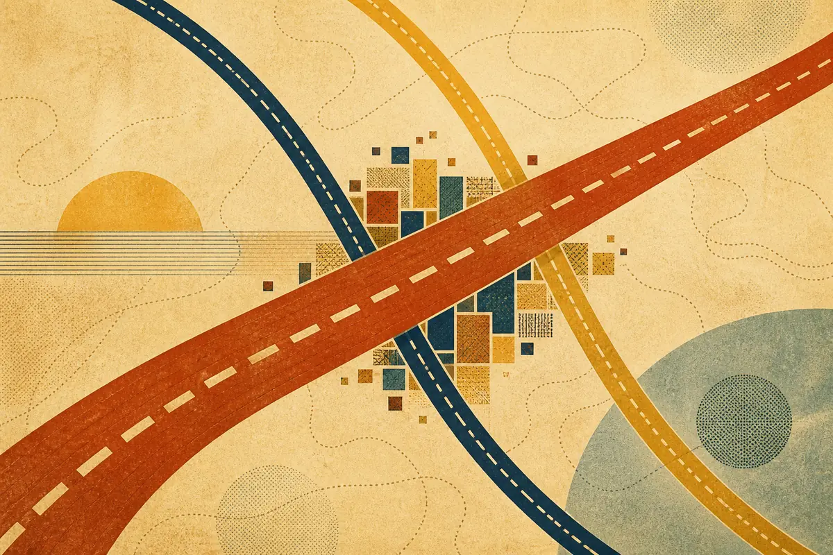 Abstract illustrated map composition for Erie, United States