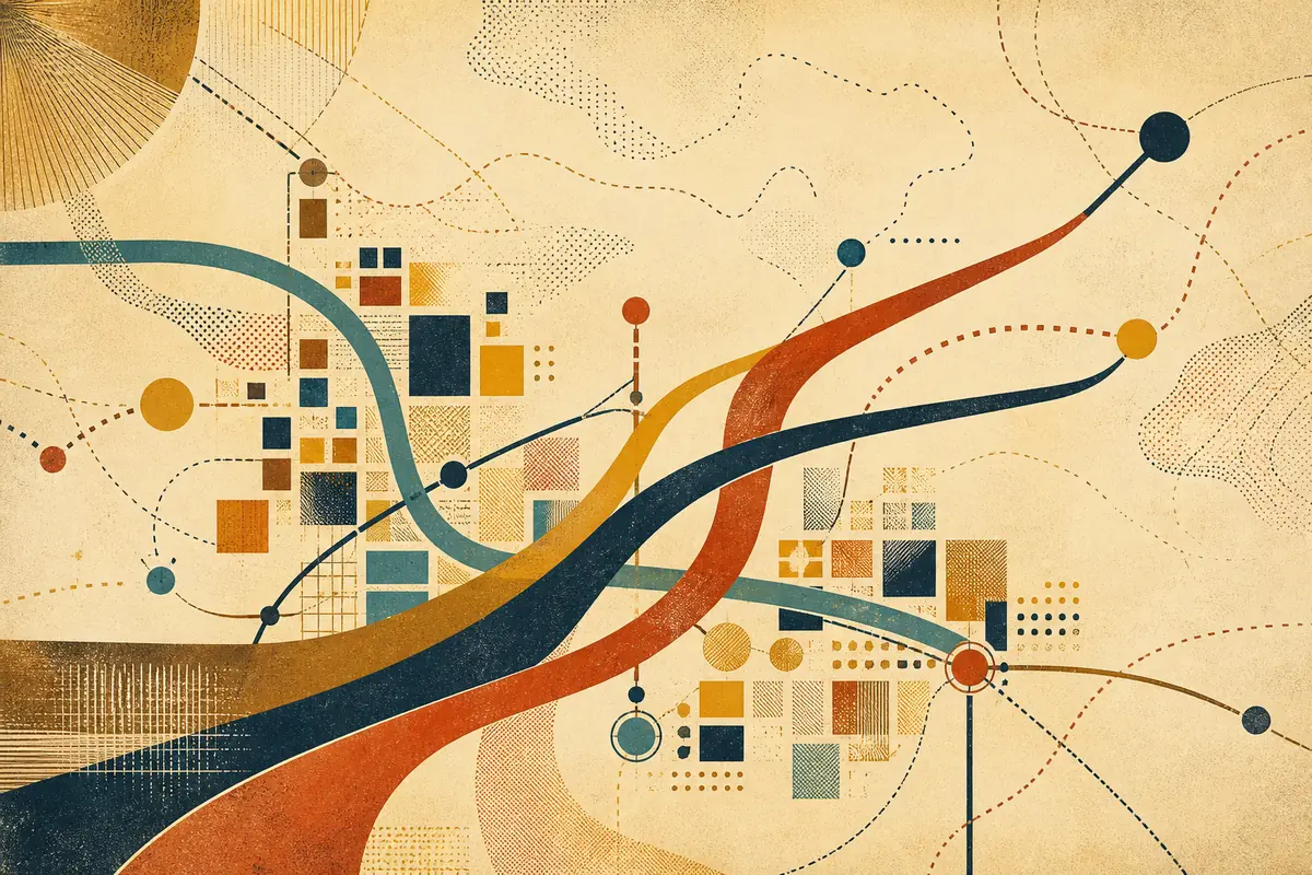 Abstract illustrated map composition for Essex, United States