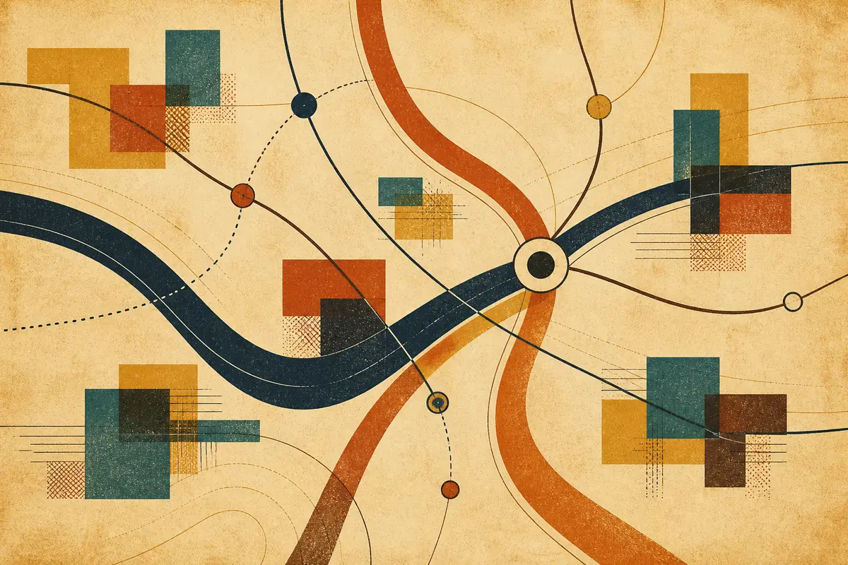 Abstract illustrated map composition for Euless, United States