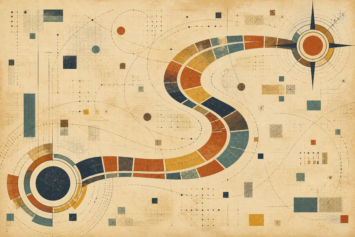 Abstract illustrated map composition for Fairborn, United States