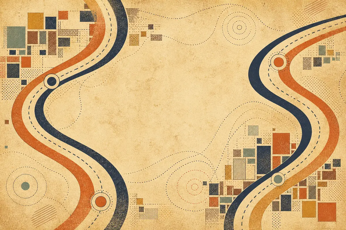Abstract illustrated map composition for Fairfield, United States