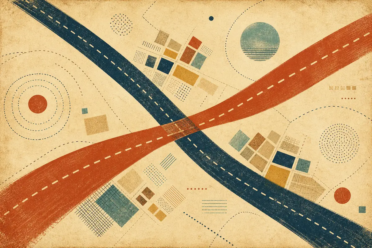 Abstract illustrated map composition for Fallbrook, United States