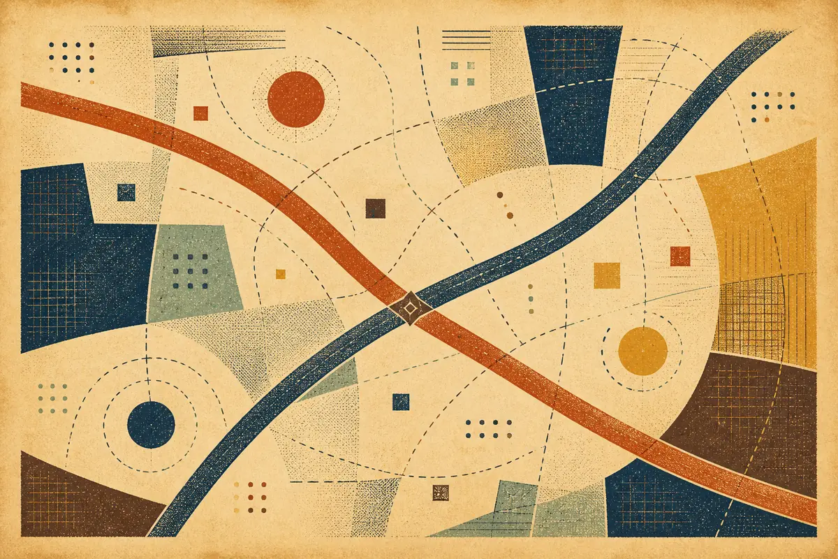 Abstract illustrated map composition for Falls, United States