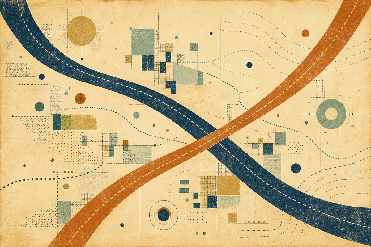Abstract illustrated map composition for Falmouth, United States