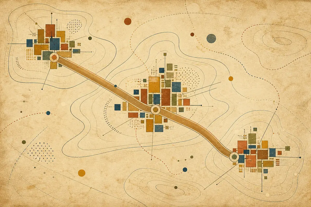 Abstract illustrated map composition for Fargo, United States