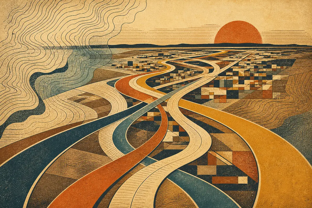 Abstract illustrated map composition for Federal Way, United States