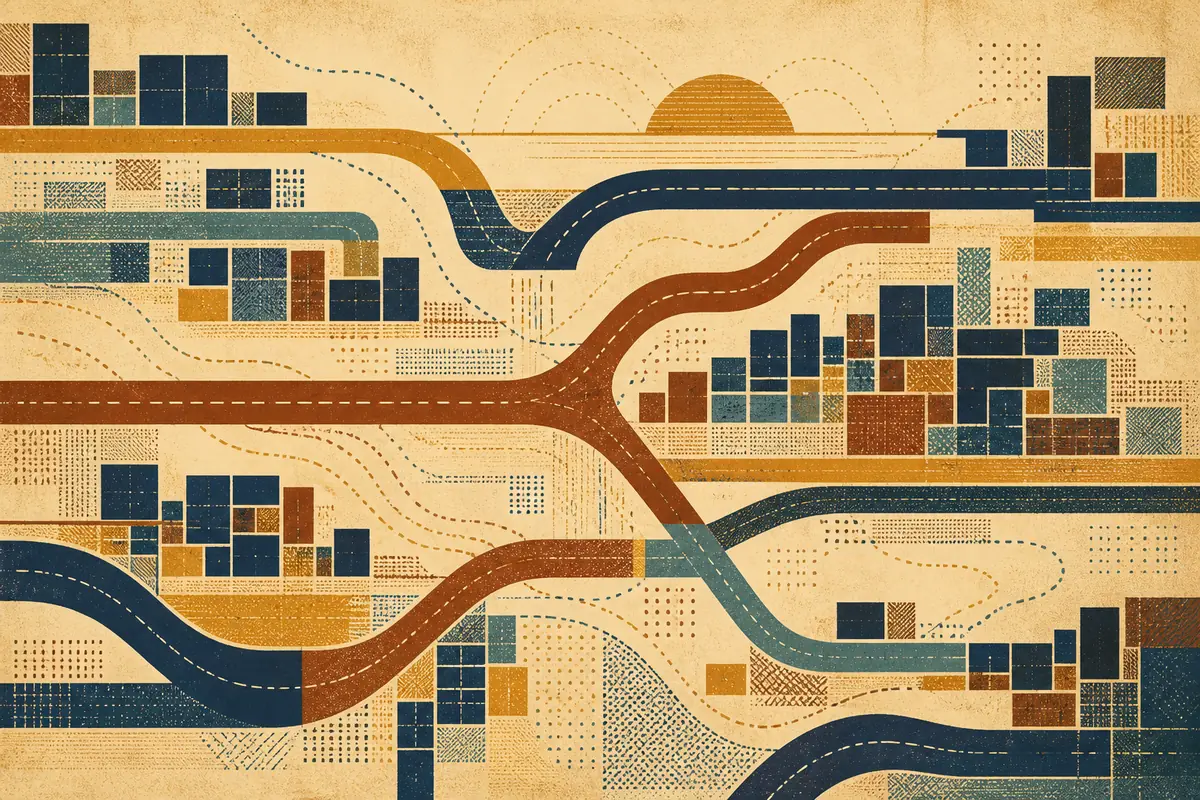 Abstract illustrated map composition for Findlay, United States
