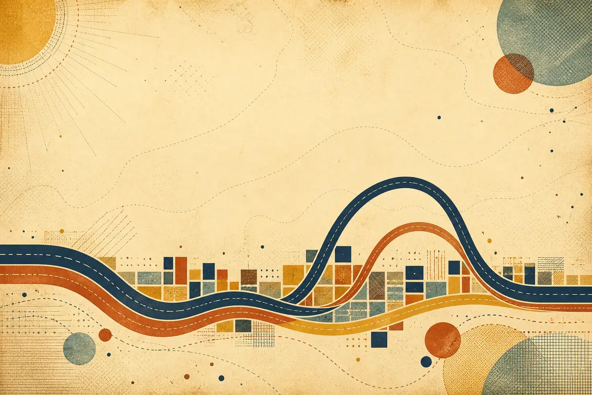 Abstract illustrated map composition for Fitchburg, United States