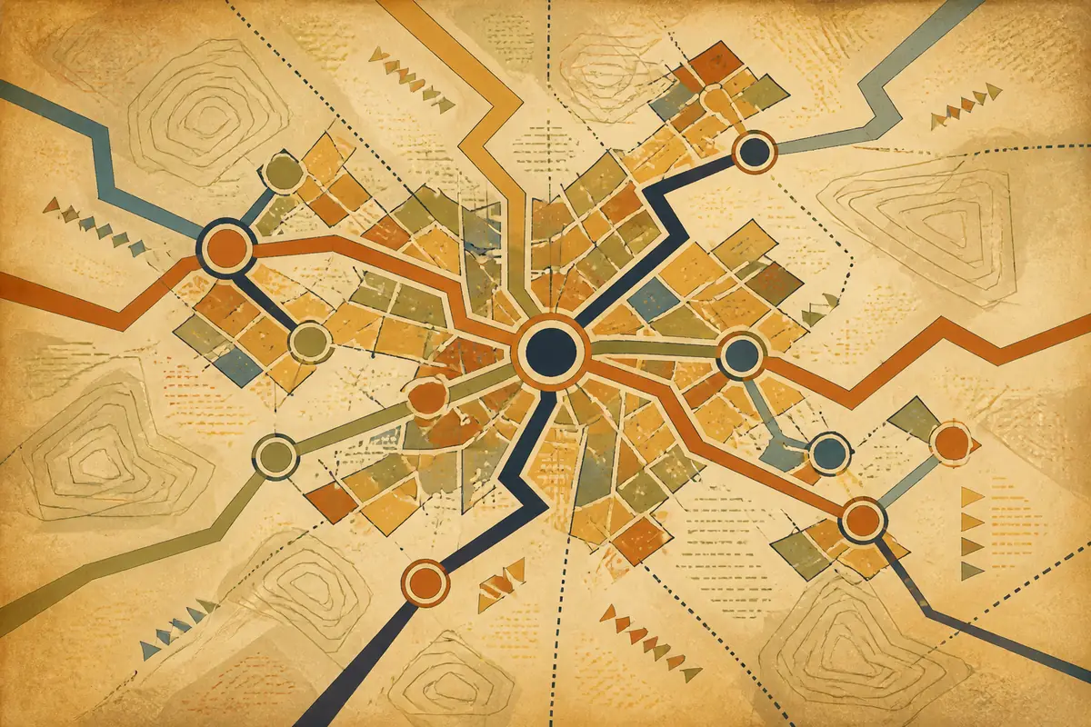 Abstract illustrated map composition for Flint, United States