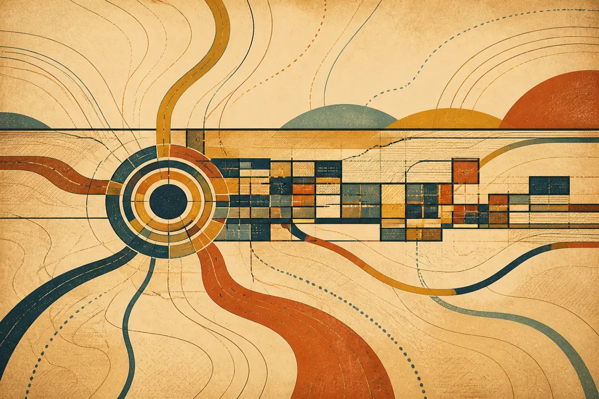 Abstract illustrated map composition for Florence, United States