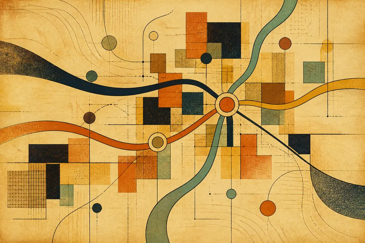 Abstract illustrated map composition for Florence-Graham, United States