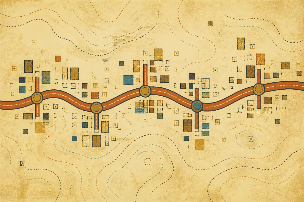 Abstract illustrated map composition for Florin, United States