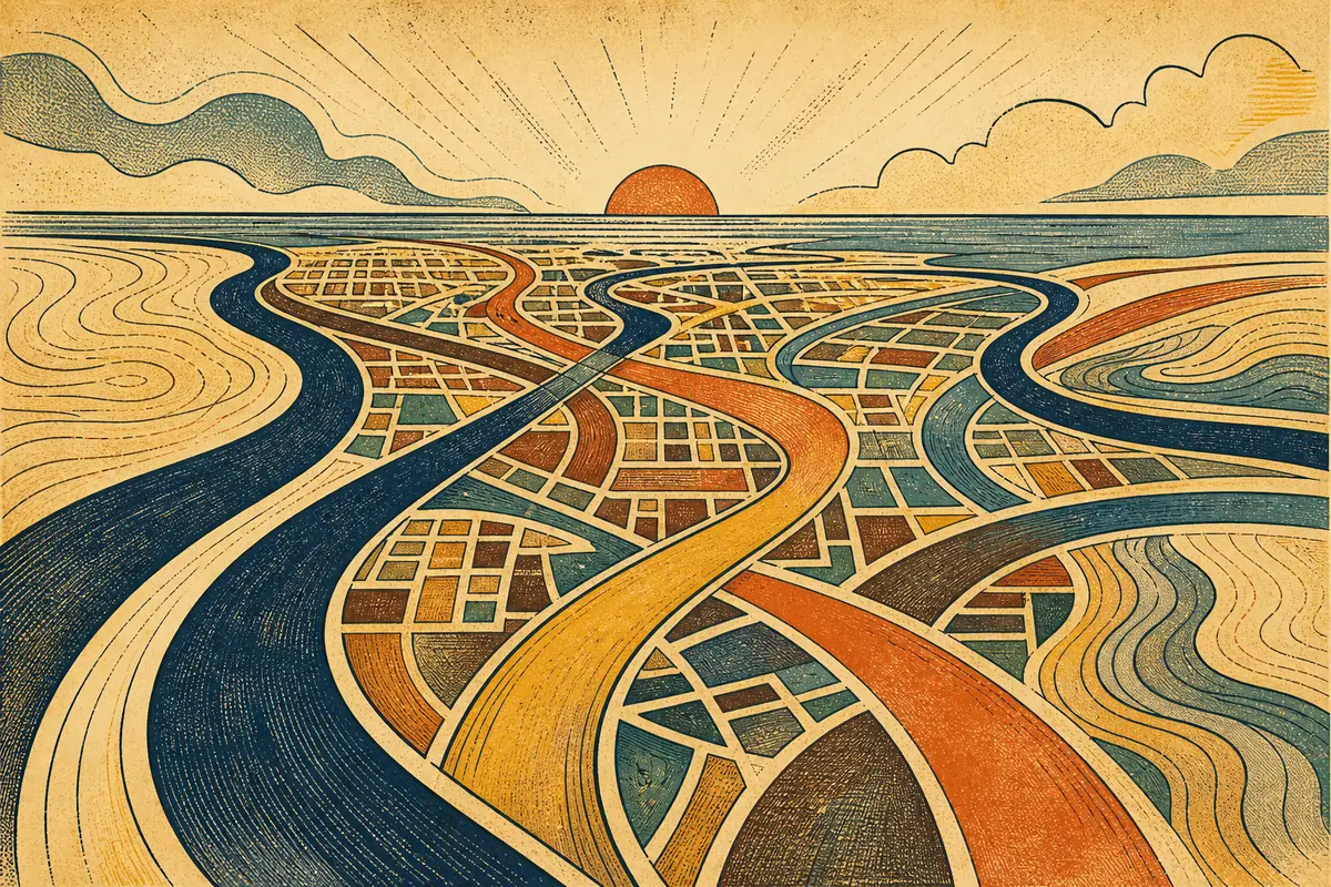 Abstract illustrated map composition for Fort Lauderdale, United States
