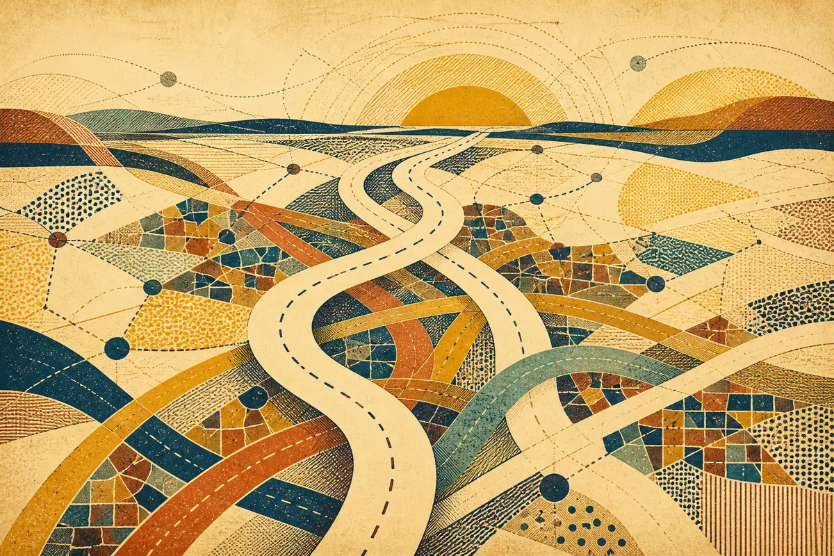 Abstract illustrated map composition for Fort Pierce, United States