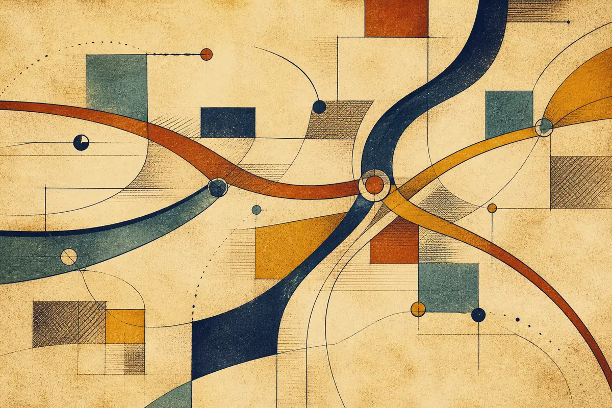Abstract illustrated map composition for Fountain Valley, United States