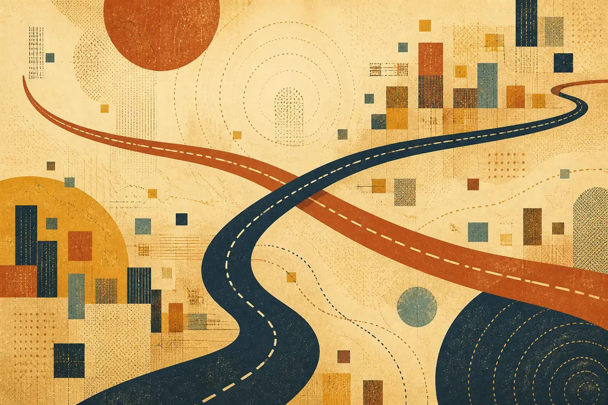 Abstract illustrated map composition for Frankfort, United States