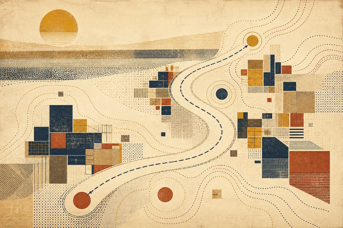 Abstract illustrated map composition for Franklin, United States