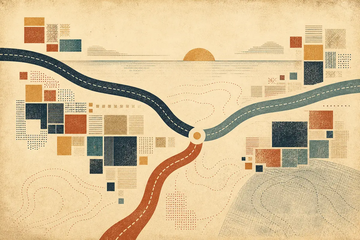 Abstract illustrated map composition for Franklin Square, United States