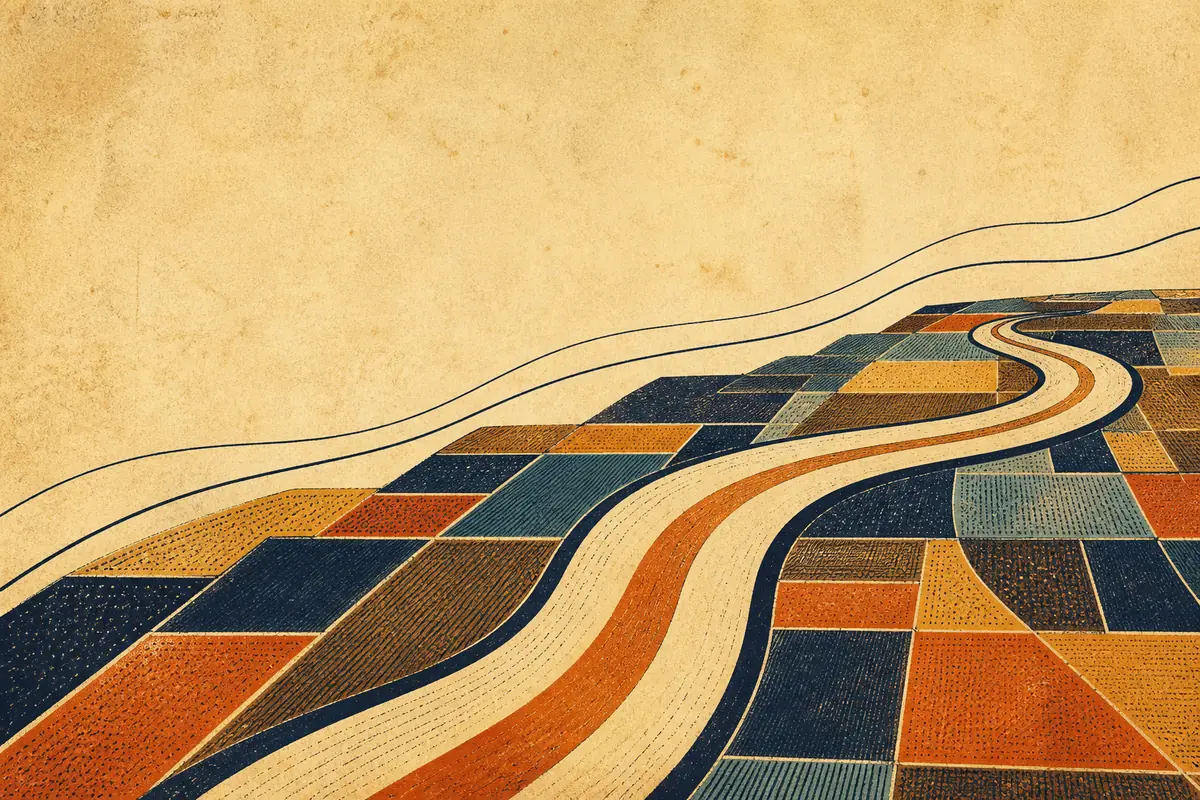 Abstract illustrated map composition for Franklin, United States