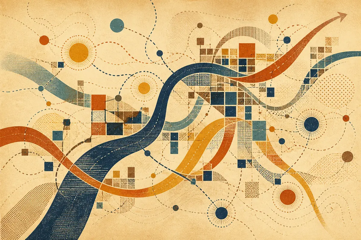 Abstract illustrated map composition for French Valley, United States