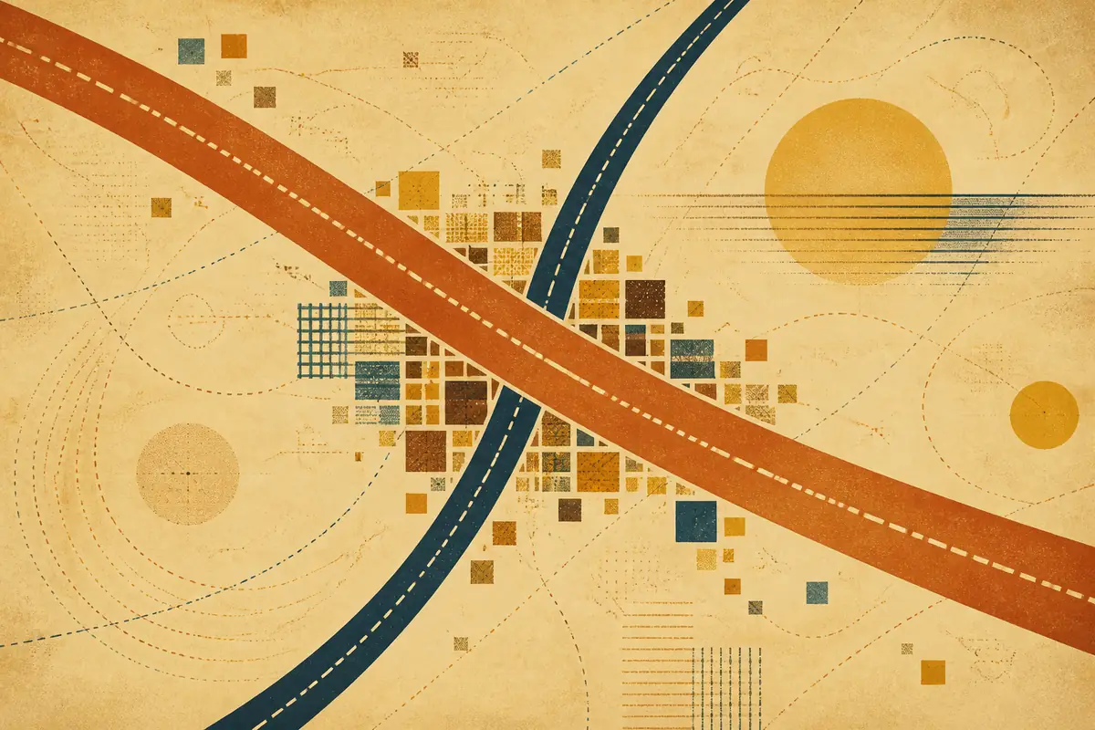 Abstract illustrated map composition for Fridley, United States