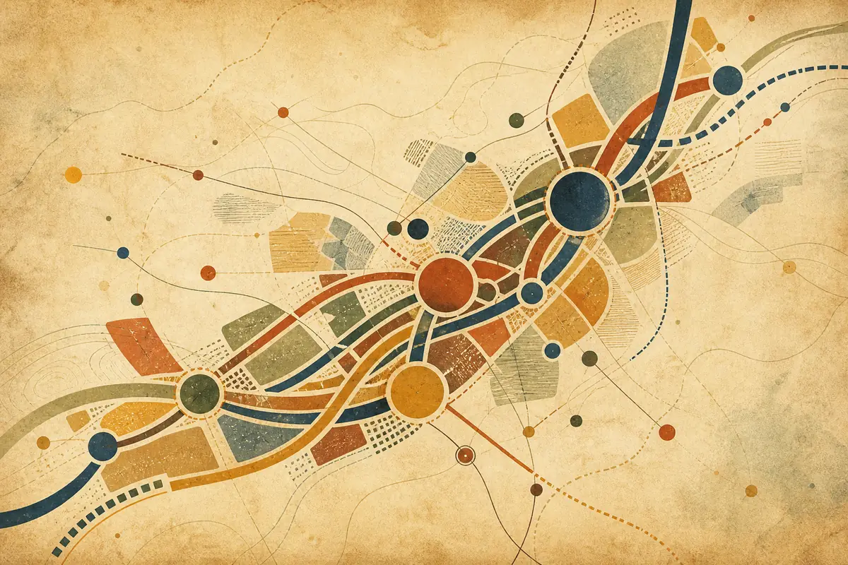 Abstract illustrated map composition for Frisco, United States
