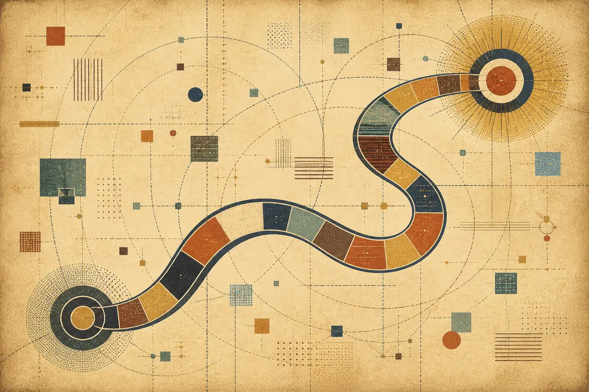 Abstract illustrated map composition for Fruit Cove, United States