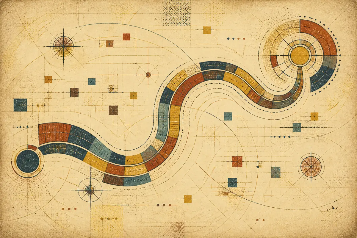 Abstract illustrated map composition for Gadsden, United States