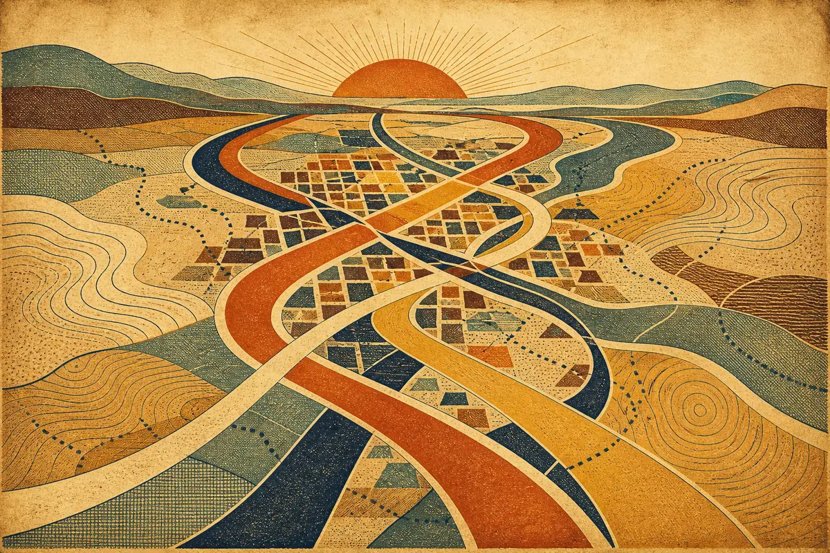 Abstract illustrated map composition for Gainesville, United States