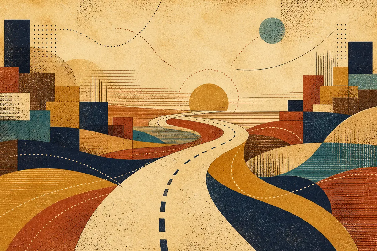 Abstract illustrated map composition for Galesburg, United States
