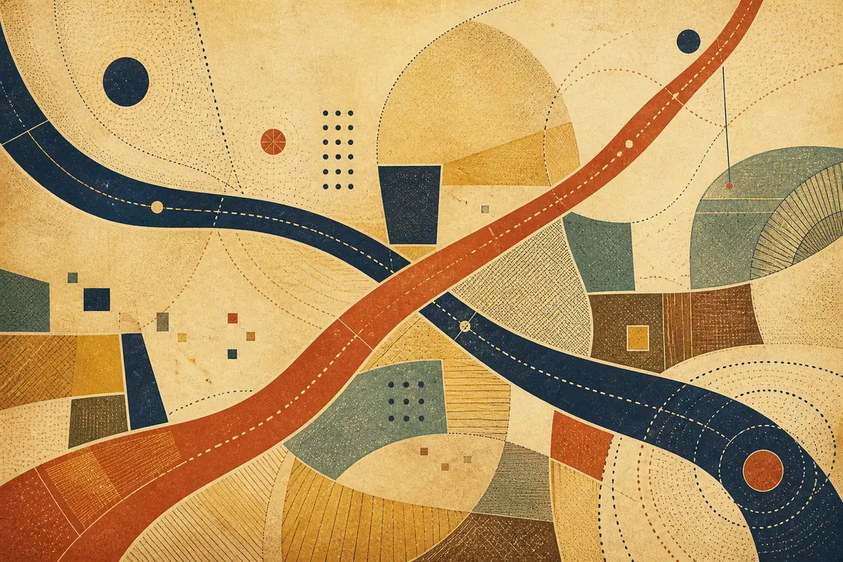 Abstract illustrated map composition for Gallatin, United States
