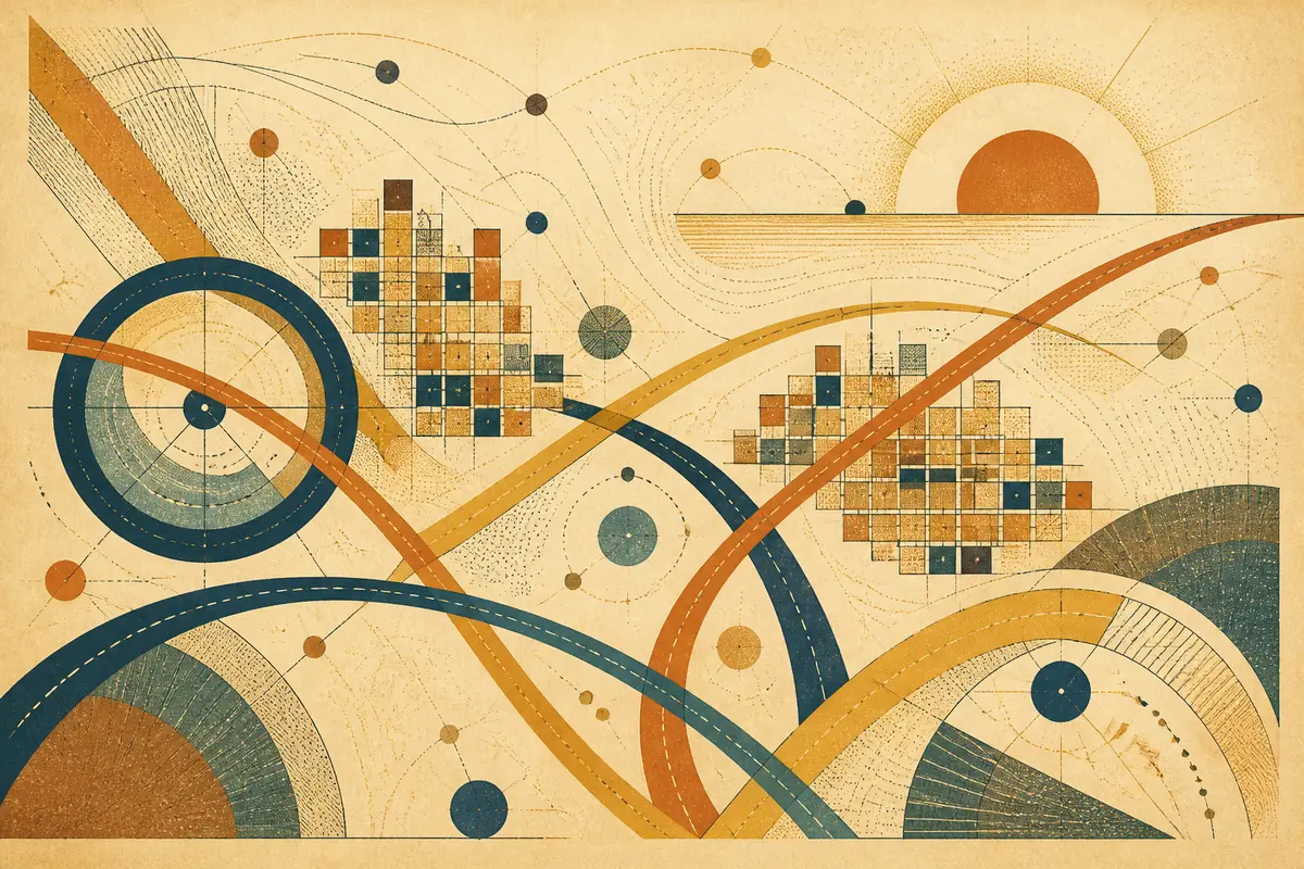 Abstract illustrated map composition for Galloway, United States