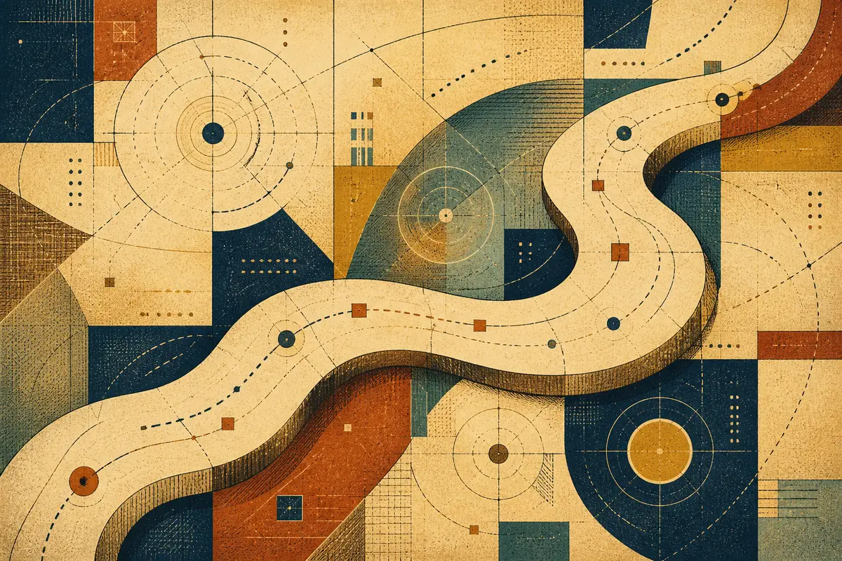 Abstract illustrated map composition for Gardena, United States