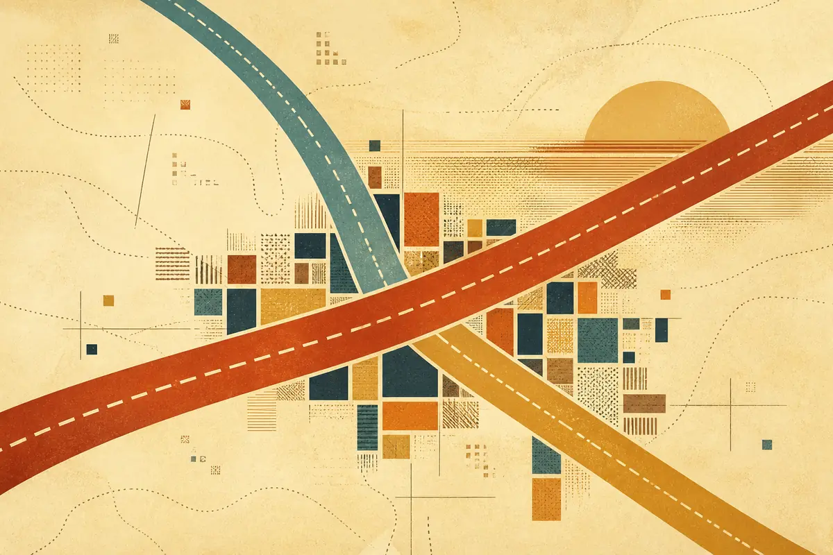Abstract illustrated map composition for Garfield Heights, United States
