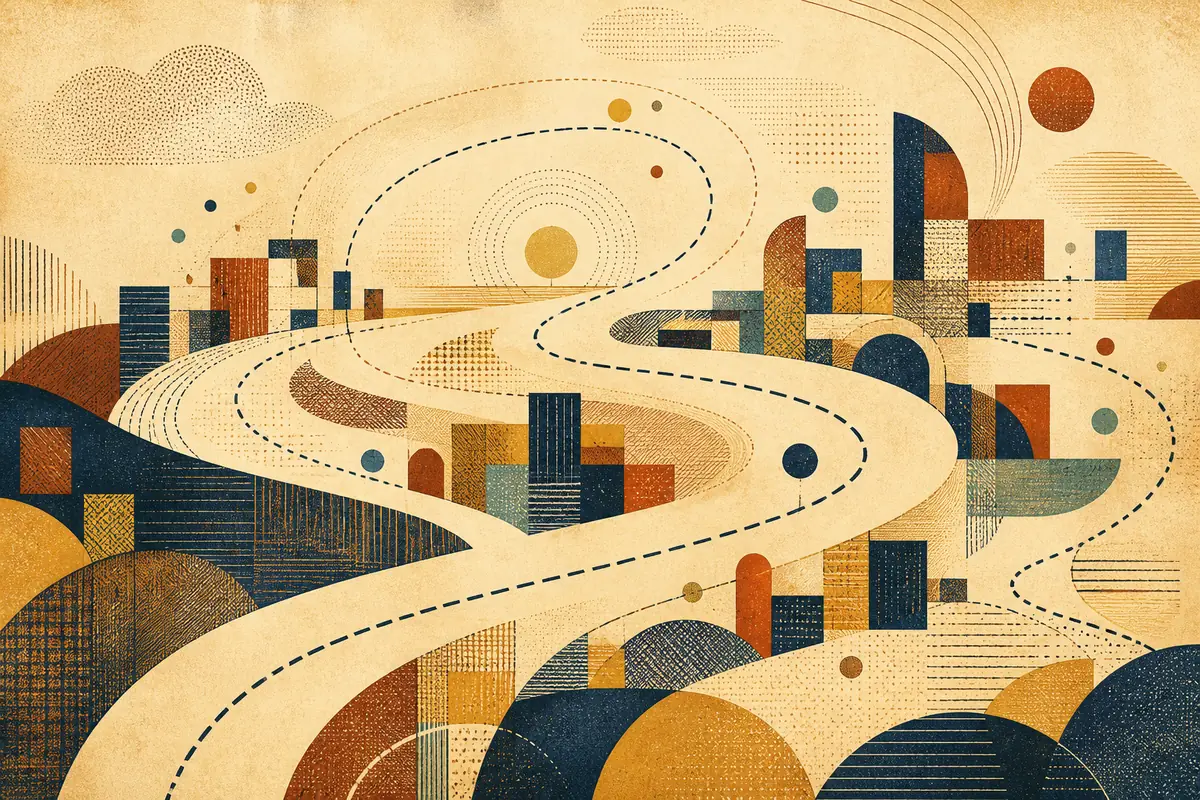 Abstract illustrated map composition for Garfield, United States