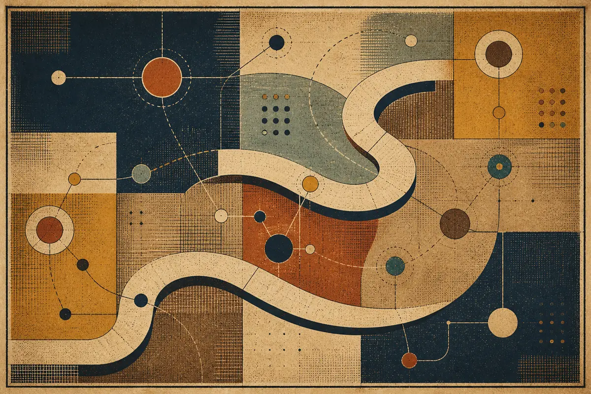 Abstract illustrated map composition for Gates, United States