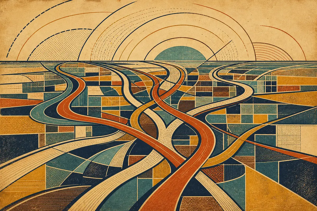 Abstract illustrated map composition for Gilbert, United States