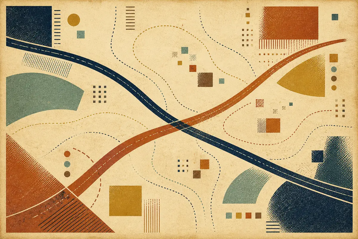 Abstract illustrated map composition for Gillette, United States