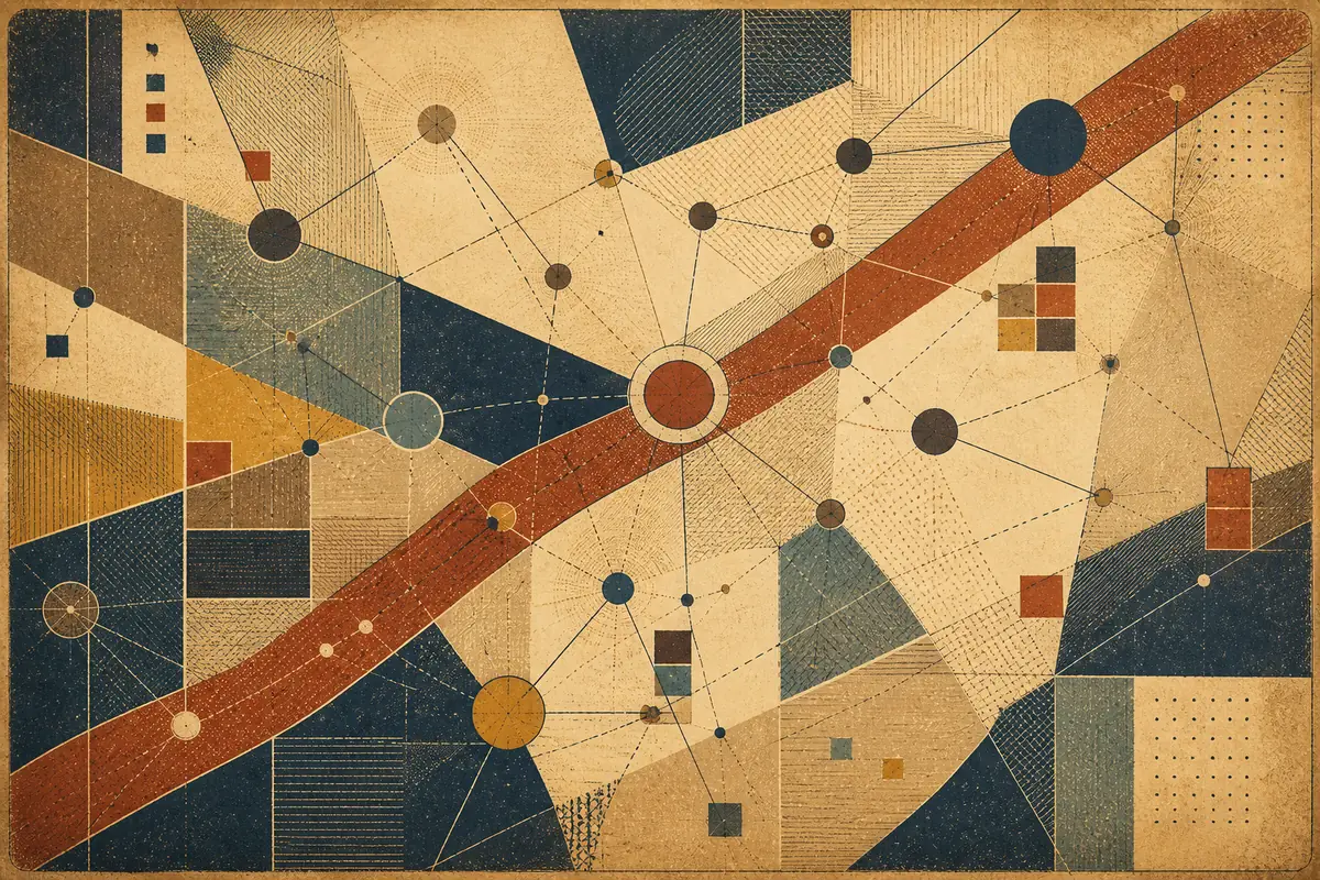 Abstract illustrated map composition for Gladstone, United States