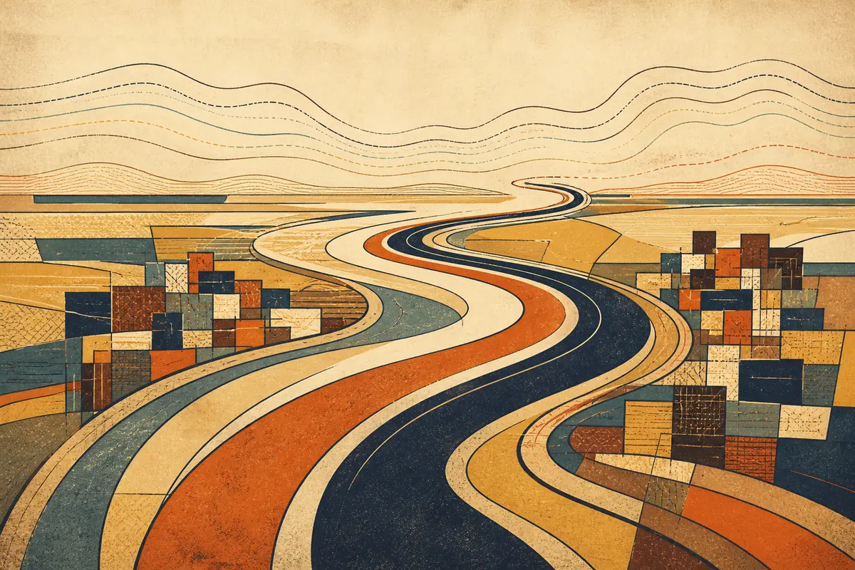 Abstract illustrated map composition for Glen Burnie, United States